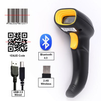 1D/2D Wireless Barcode Scanner Bluetooth Code Reader QR Bar Code Scanner Support Mobile Phone iPad Handheld Reader POS Inventory