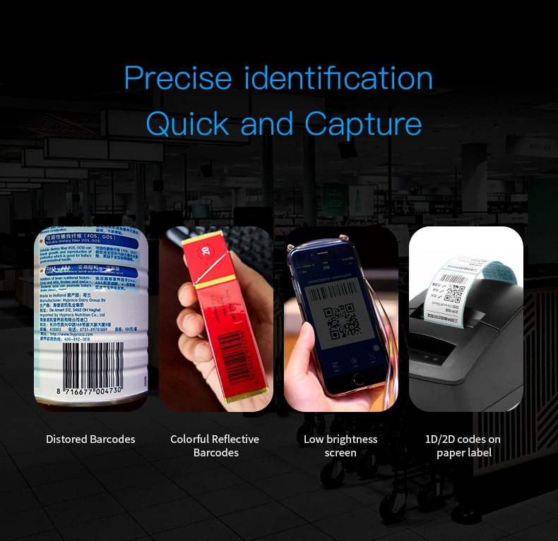 1D2DBarcodeScannerHigh-performanceScannerQRCodeScannerWiredHighSpeedGlobalExposu