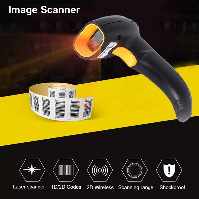 1D2DWirelessBarcodeScannerBluetoothCodeReaderQRBarCodeScannerSupportMobilePhonei